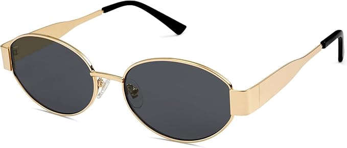 Unisex Golden Frame And Black Glass